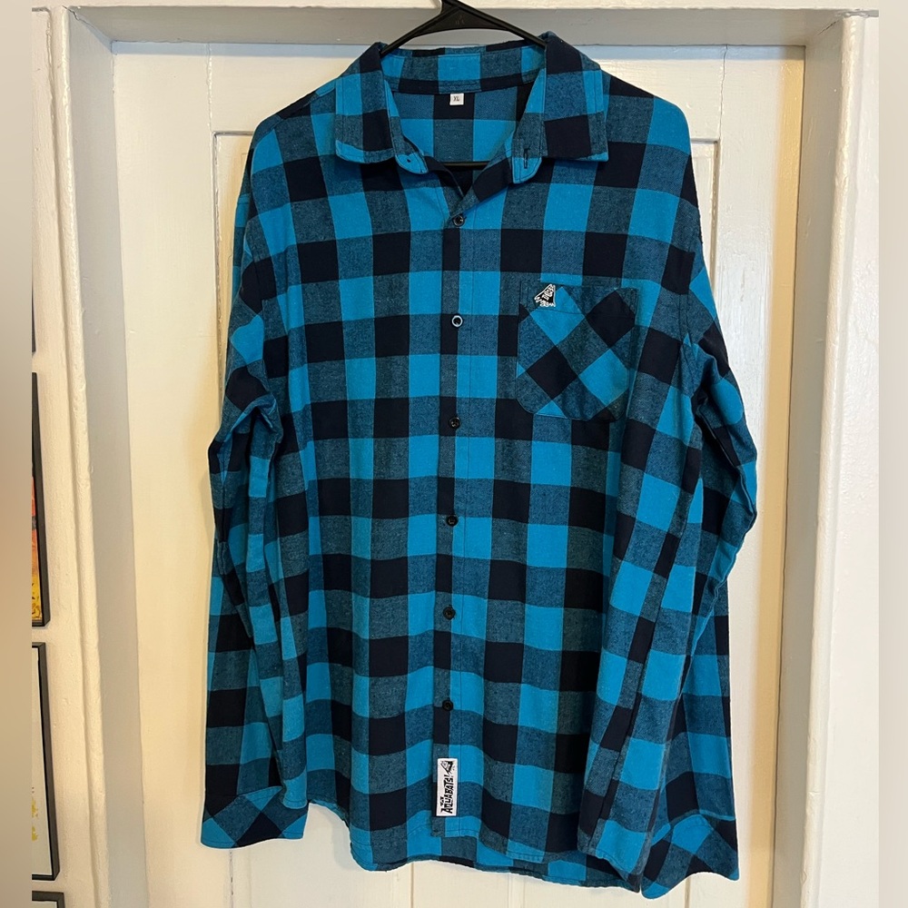 The Aquabats Blue and Black Checkered Men's Shirt